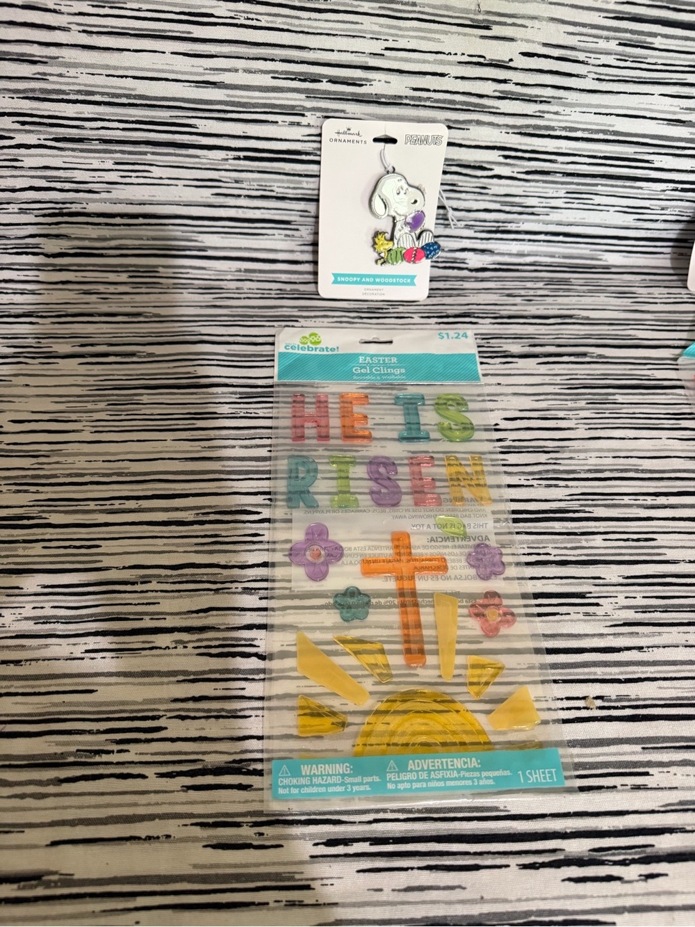Peanuts Snoopy Ornament and Window Cling Easter Bundle